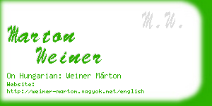 marton weiner business card
